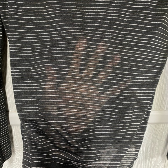 Black & Silver Express Sheer Long Sleeve Shirt Size XS EUC - Picture 5 of 5